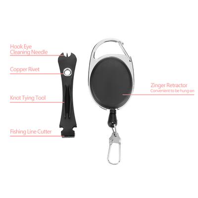 Fly Fishing Quick Knot Tool Nipper Clipper Line Cutter with Retractable Reel for Fishing Tackle