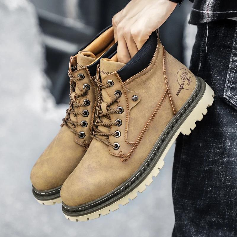 Fashion Men Super Warm Snow Boots Winter Men's Ankle Boots Waterproof Short Outdoor Sneakers Autumn Men's Motorcycle Zapatillas Male