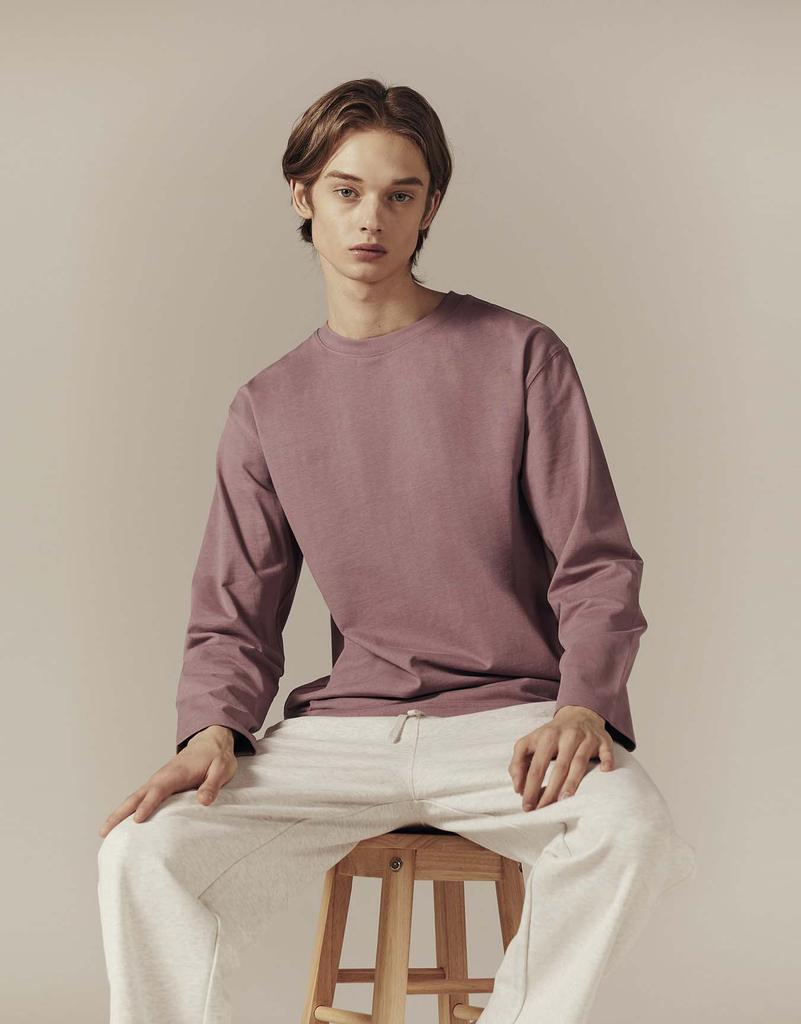 GIORDANO Heavy Cotton Long Sleeve T-Shirt 023502 [9Color] (A Type)