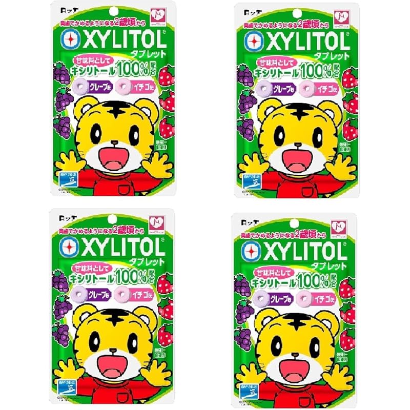 

[Lotte] Oral health! Shimajiro xylitol tablet grape & strawberry 30g 4 bags