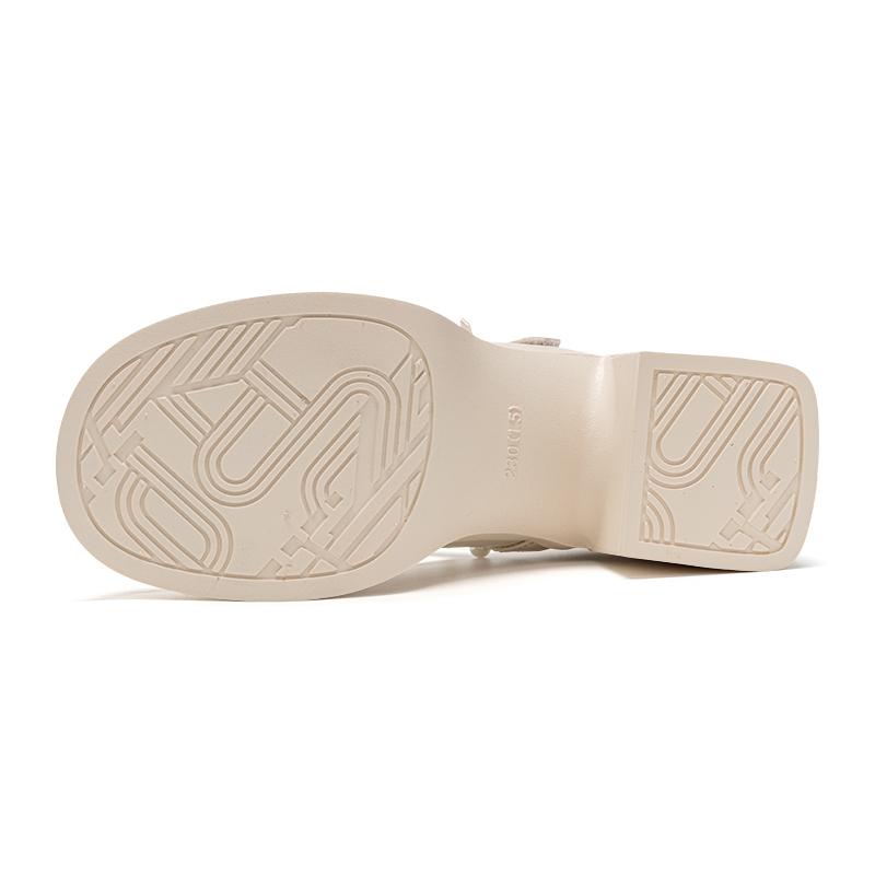 Warrior Fashionable Elegant Light-Colored Mary Jane Shoes With Pearl Bow Decoration Kids Shoes Beige WXP(WZ)-3293