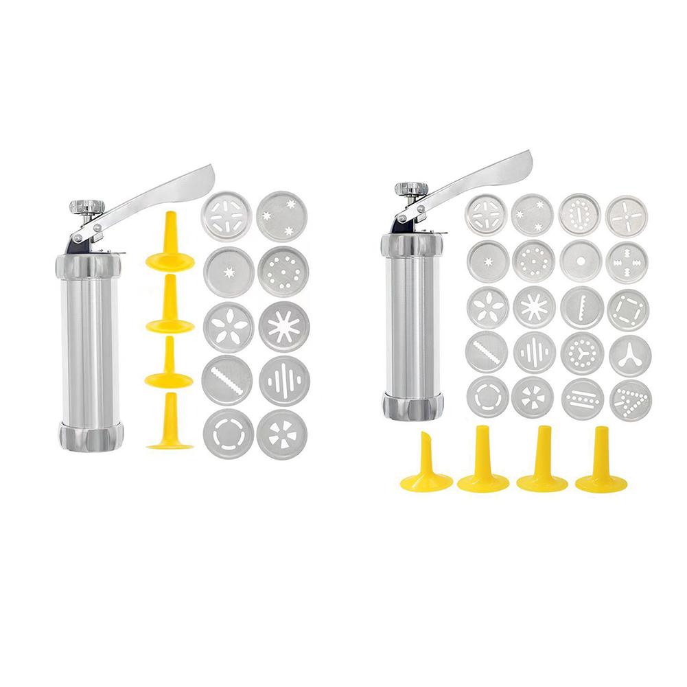 

Cookie Maker Cookie Press Gun Kit Manual DIY Biscuit and Churro Maker Machine with 20 Decorative Stencil Discs and 4 Icing Tips