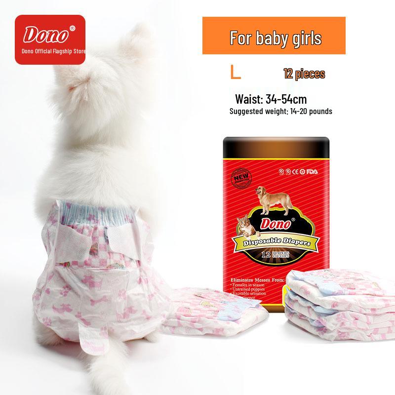 DONO Disposable Male Dog Diapers with Sanitary Napkins, Medium Size Pee Pads