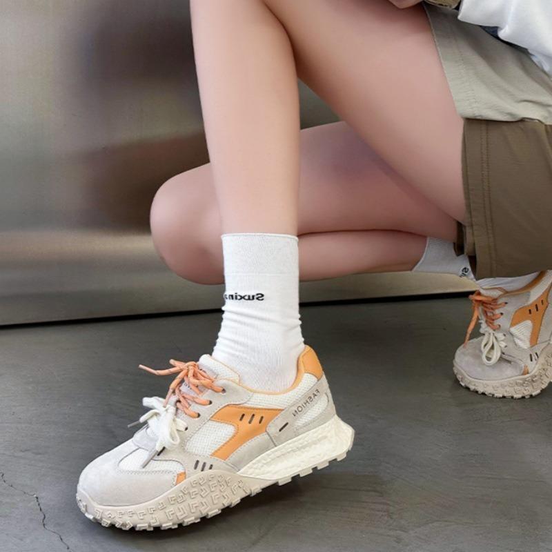Muffin platform women's spring and summer leather mesh breathable sports shoes versatile and casual