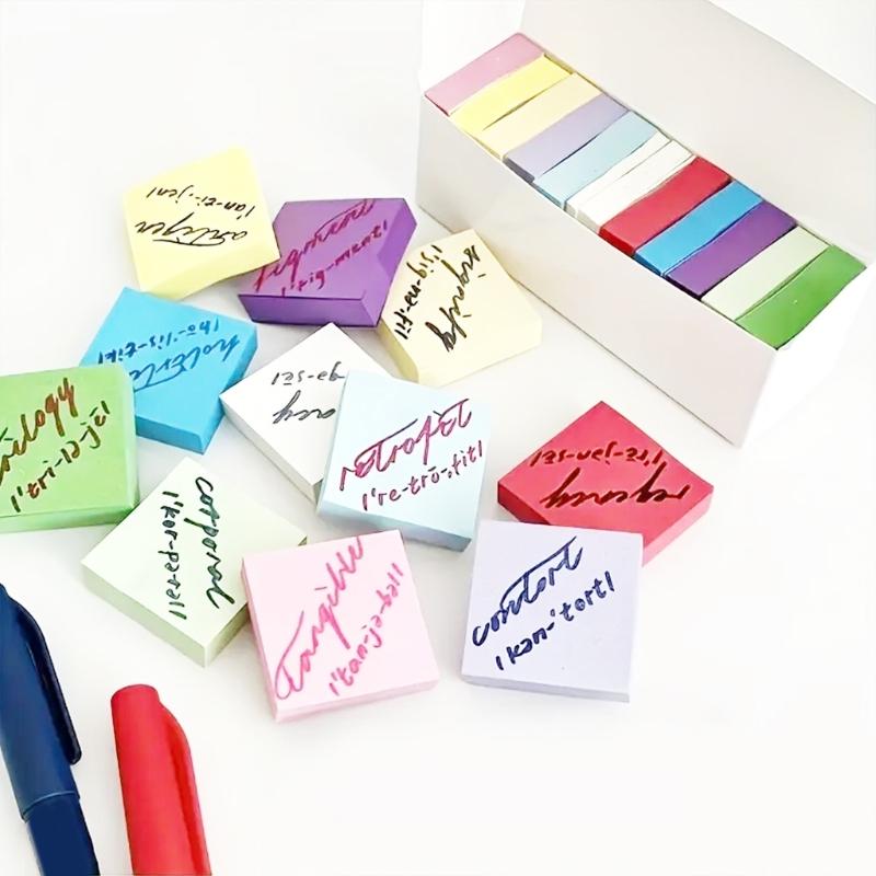 11 Pcs Adhesive Memos Pad Aesthetic Stickier Note Colorful Notepads Coloured Index Tabs School Office Supplies