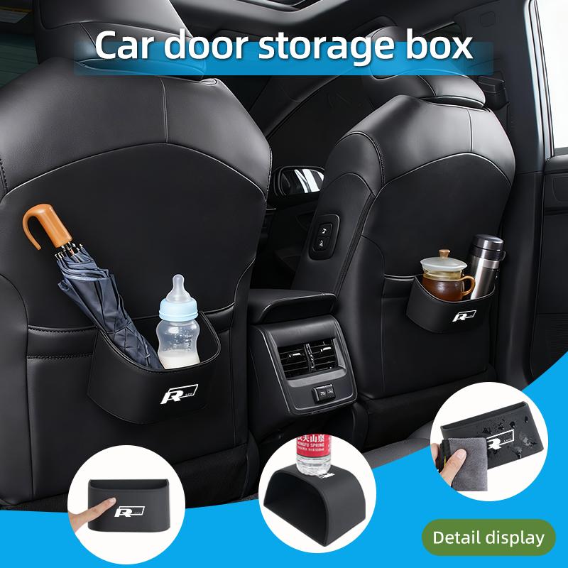 For Volkswagen MOACar Trapezoidal Sloped Black Leather Door Multi-Functional Storage Compartmen For VW R Golf Passat mk5 Scirocco Polo Jetta GTI