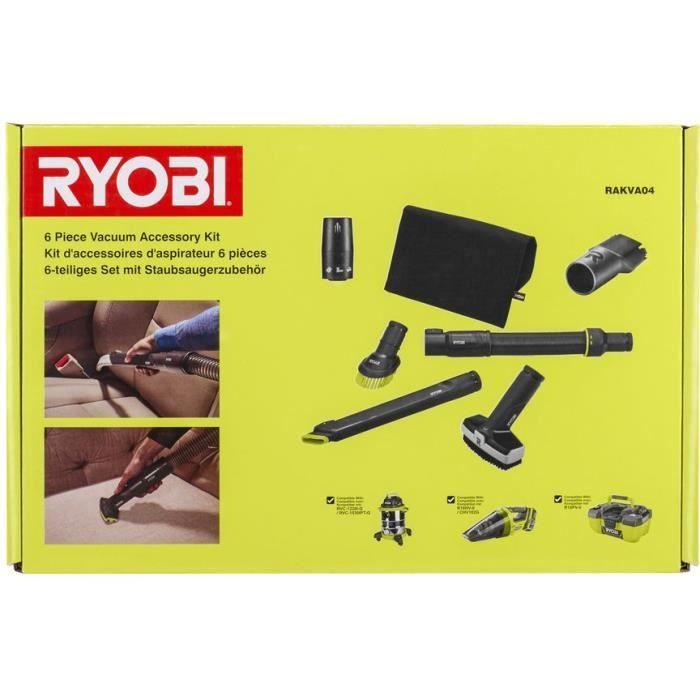 RYOBI - Kit 6 accessoires pour nettoyage de l'auto pour aspirateurs R18HV / R18PV / R18WDV-0 / RVC-1530IPT-G / RVC-1220I-G - RAKVA04