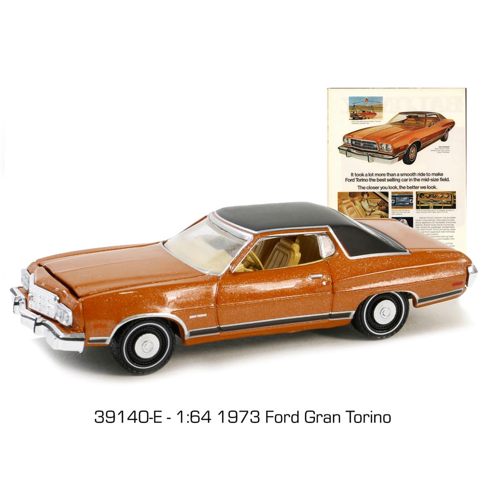 Greenlight 164 SCALE VINTEAGE AD CARS SERIES 10-1973 FORD GRAN TORINO 39140-E