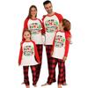 Christmas Print Round Neck Long Sleeve Long Pants Matching Family Pajama Set for Holiday Loungewear