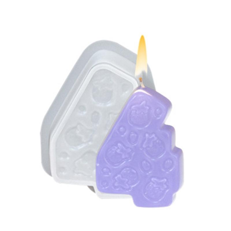 Strawberry Number Silicone Candle Mold Baking Mold for Candle Soap Chocolate Cake Fondant and Epoxy Resin Craft Project