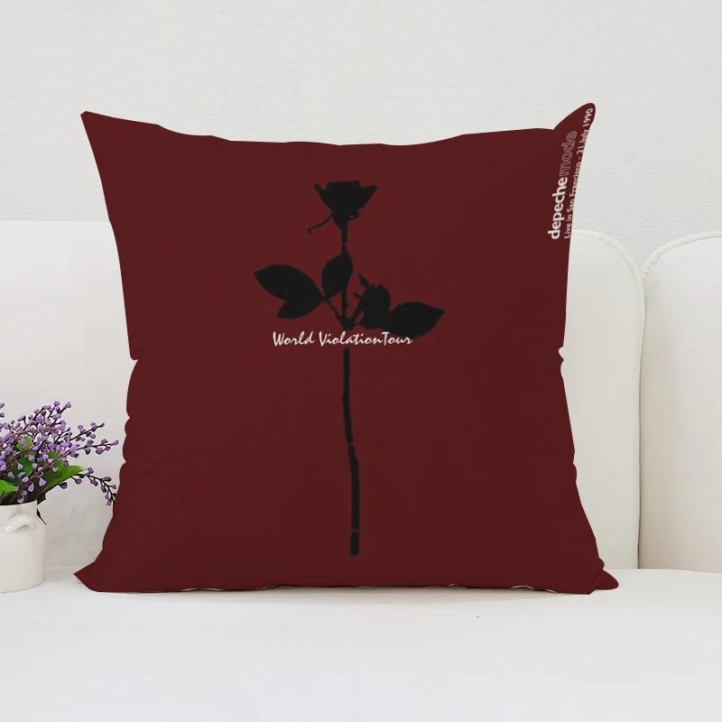 Wendbarer bedruckter Kissenbezug D-Depeche M-Mode Fan-Geschenk Zuhause Sofa Dekokissenbezug Stuhl Lendenkissen 40x40