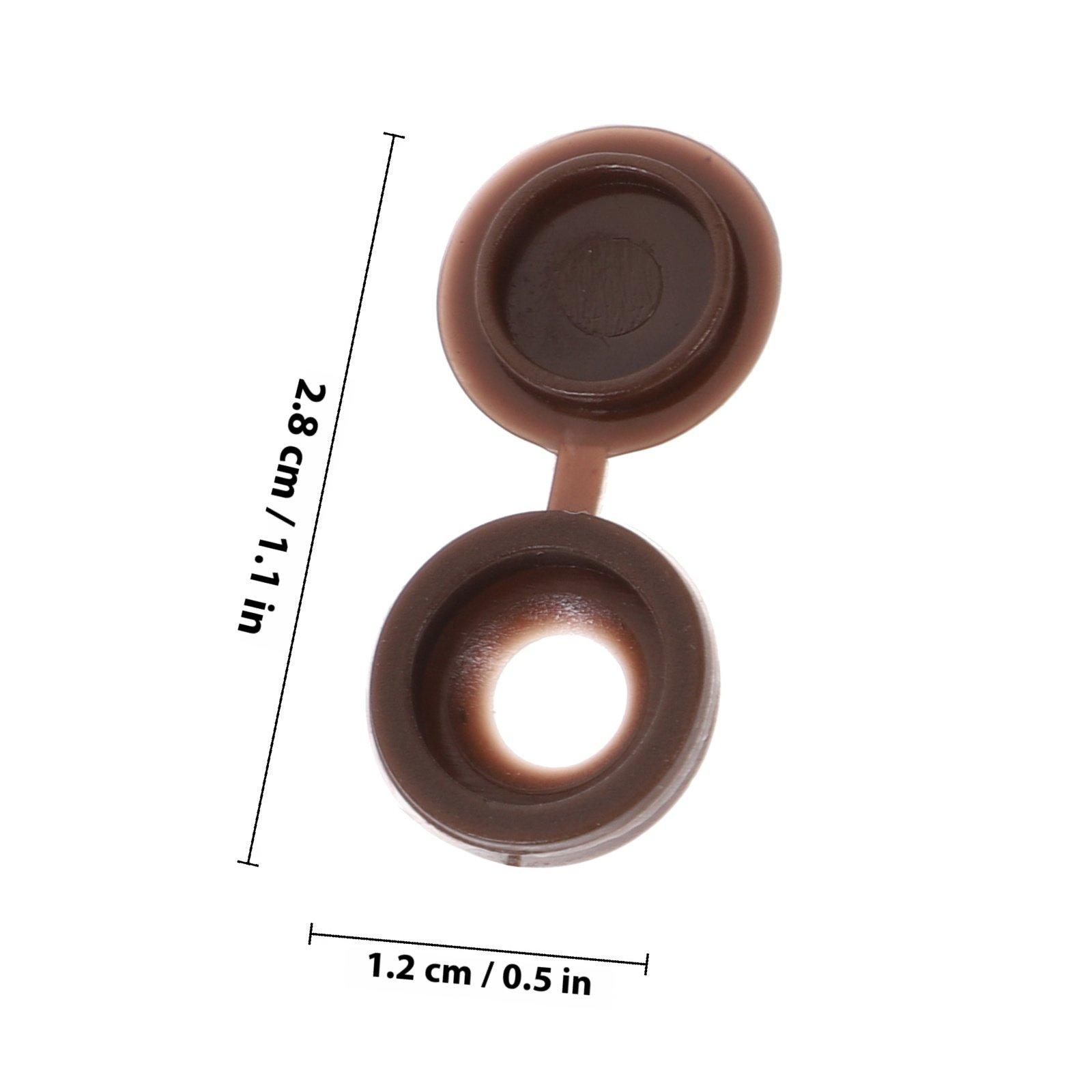 

100Pcs Black Plastic Screw Caps PP Material Furniture Screw Cover Caps Easy Install Dust Plug Rust Proof Uv Water коричневий