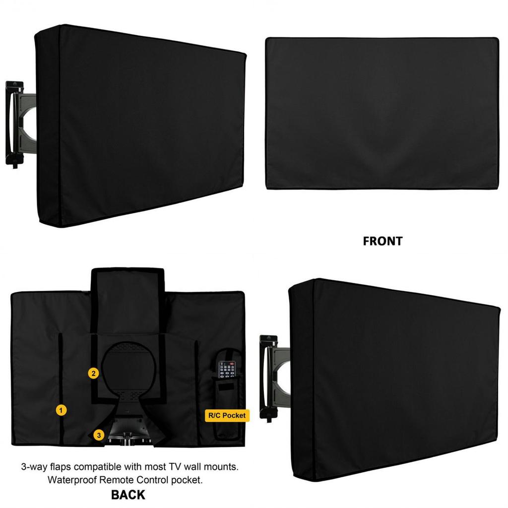 Modern Polyester Outdoor Tv Cover For Televisions Dustproof Waterproof Protector