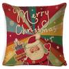 Christmas Celebration Pillow Elk Snowman Festive Cushion Cover Red Sofa Back Cushion Pillow Cover