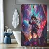 Space Pirate Cat Waterproof Mildew-Resistant Shower Curtain - Fun and Vibrant Design for a Unique Bathroom Décor Experience