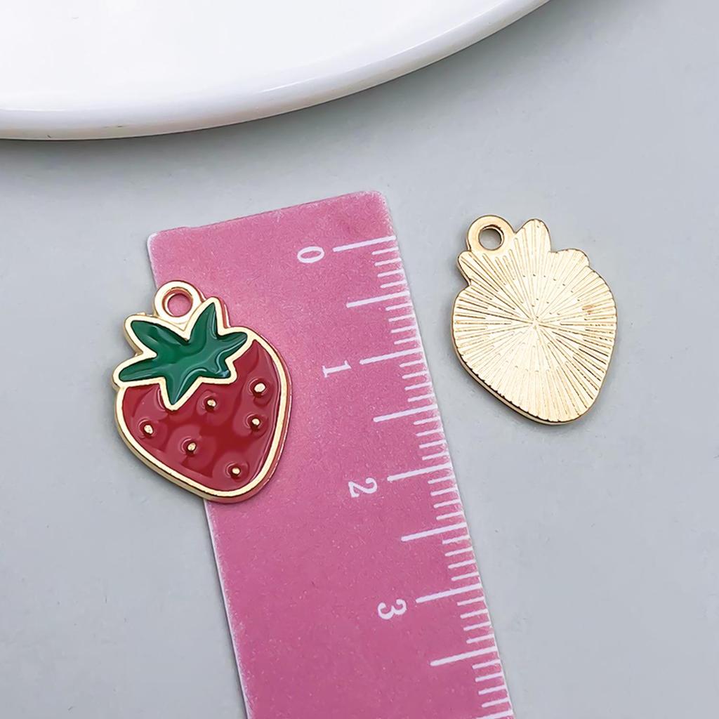 Red Cherry & Apple Fruit Pendant for DIY Jewelry: Bracelets, Earrings, Keychains