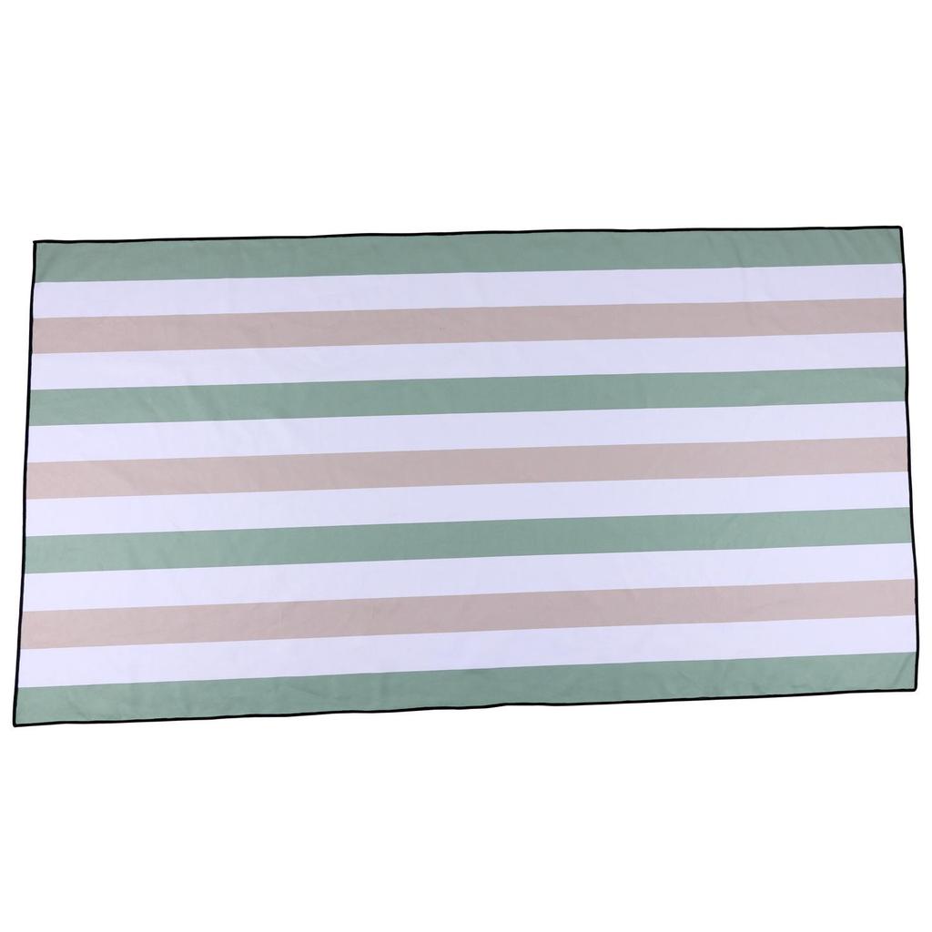 Doppelseitiges Samt-Streifen-Strandtuch - Schnelltrocknend & Saugfähig zum Schwimmen und Sonnenbaden