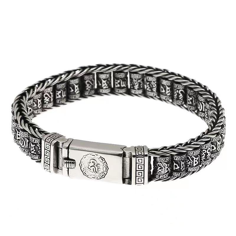 Seiko Lu Lu Tong Sechs-Silben-Mantra Herrenarmband: Unverwechselbares, Kühnes, Nicht-Drehbares Zubehör