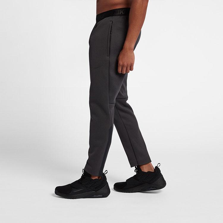 Nike Therma Logo Tapered Running Training Pants Men Bottoms Grey 932270-060