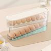 Egg Storage Box Bilayer Fridge Egg Storage Box Automatic Scrolling Refrigerator Egg Holder Organizer Egg Tray Eggs Dispenser