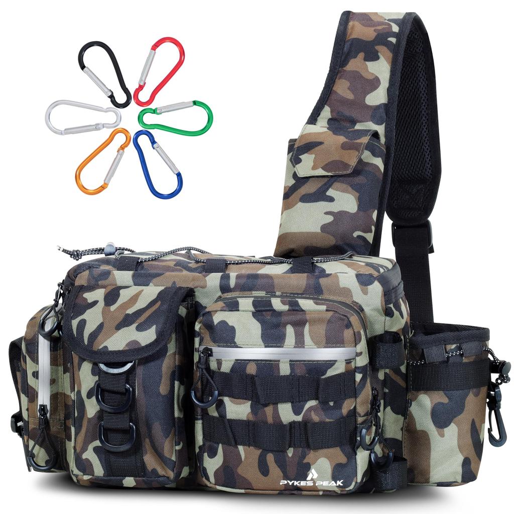 PYKES PEAK Fishing Tackle Run Gun 2 5 Waterproof Large 6 Fishing Shoulder Large Bag, Bag, & Bag, Sizes, Colors, Zipper, Capacity, Carabiners, Bag,