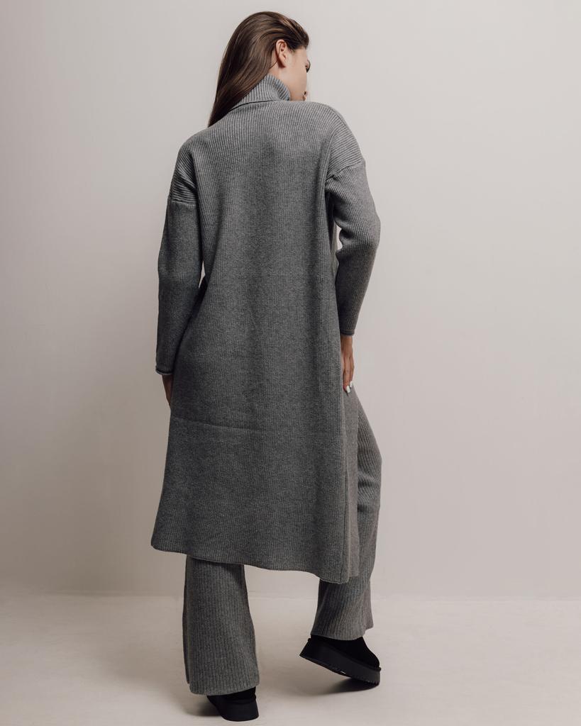 Terno feminino 4179 cardigan cinza calça