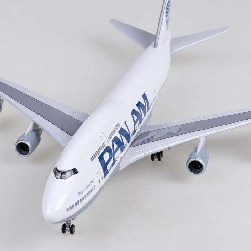Diecast Resin Plane 1/150 Scale 47cm Airplane 747 B747 Aircraft PAN AM Airline Model W Light and Wheel For Bathroom Accessories