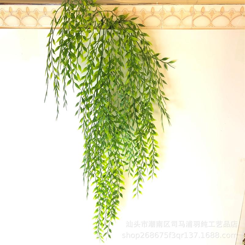 Simulated Willow Branches Plastic Plants Green Rattan Strips Wall Mounted Ceiling Decoration Indoor Outdoor Home Party  Festival