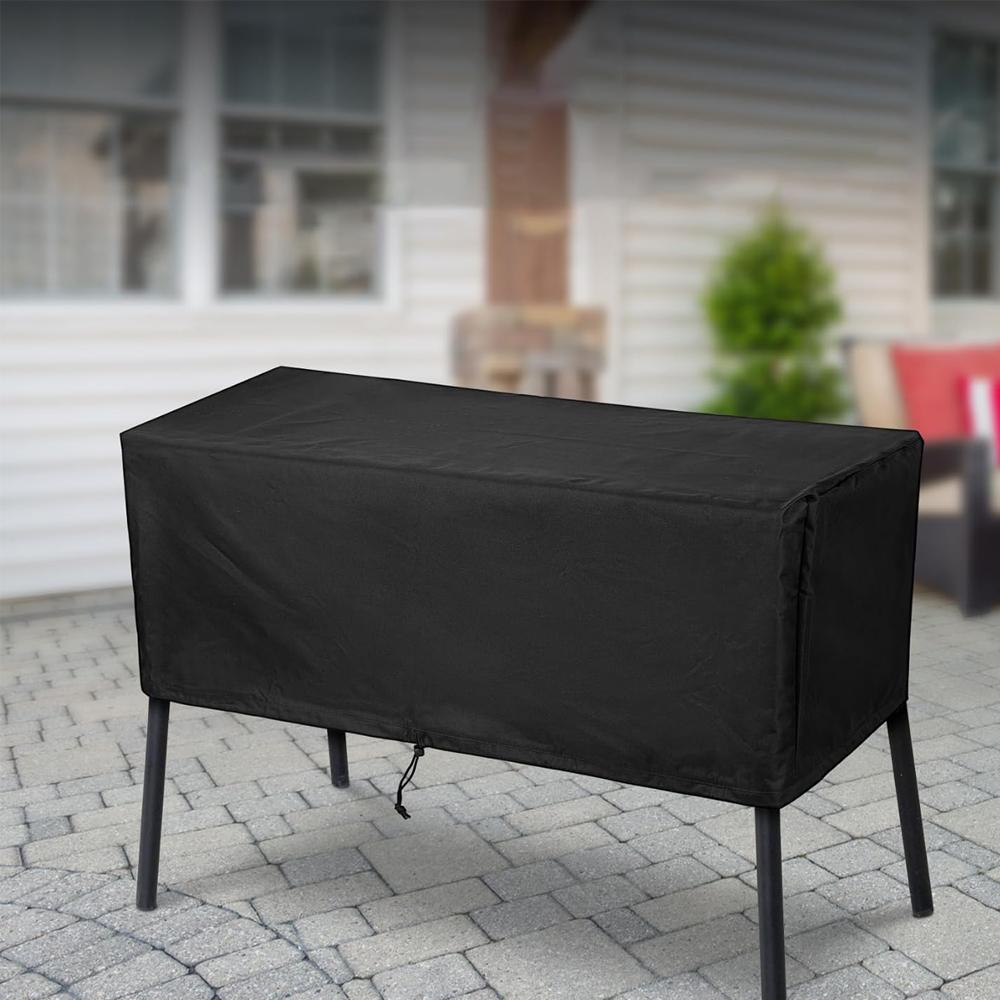 Black Silver Patio Cover for Burner Cover Stove Waterproof Cover 34.5 X 16 X 16 Inches