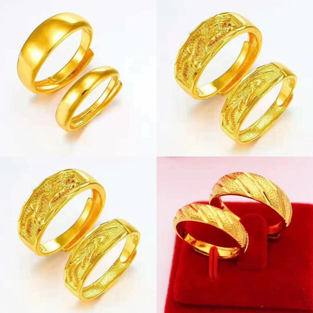 Gorgeous Gold Plated Copper Couple's Rings With Starry Meteor Shower Theme For Romantic Gifts