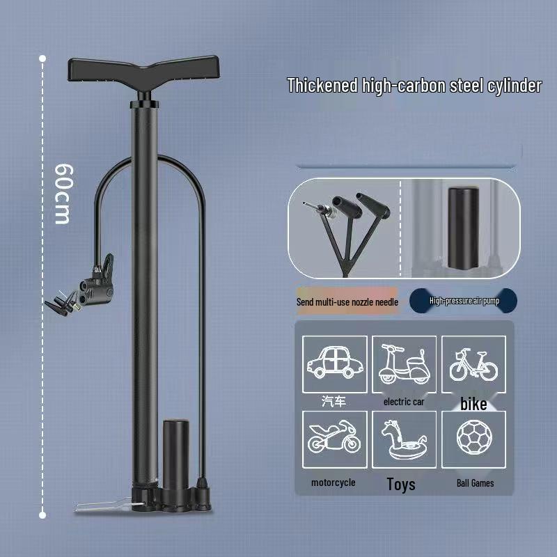 Lishi Portable High-Pressure Bicycle Air Pump with Gauge