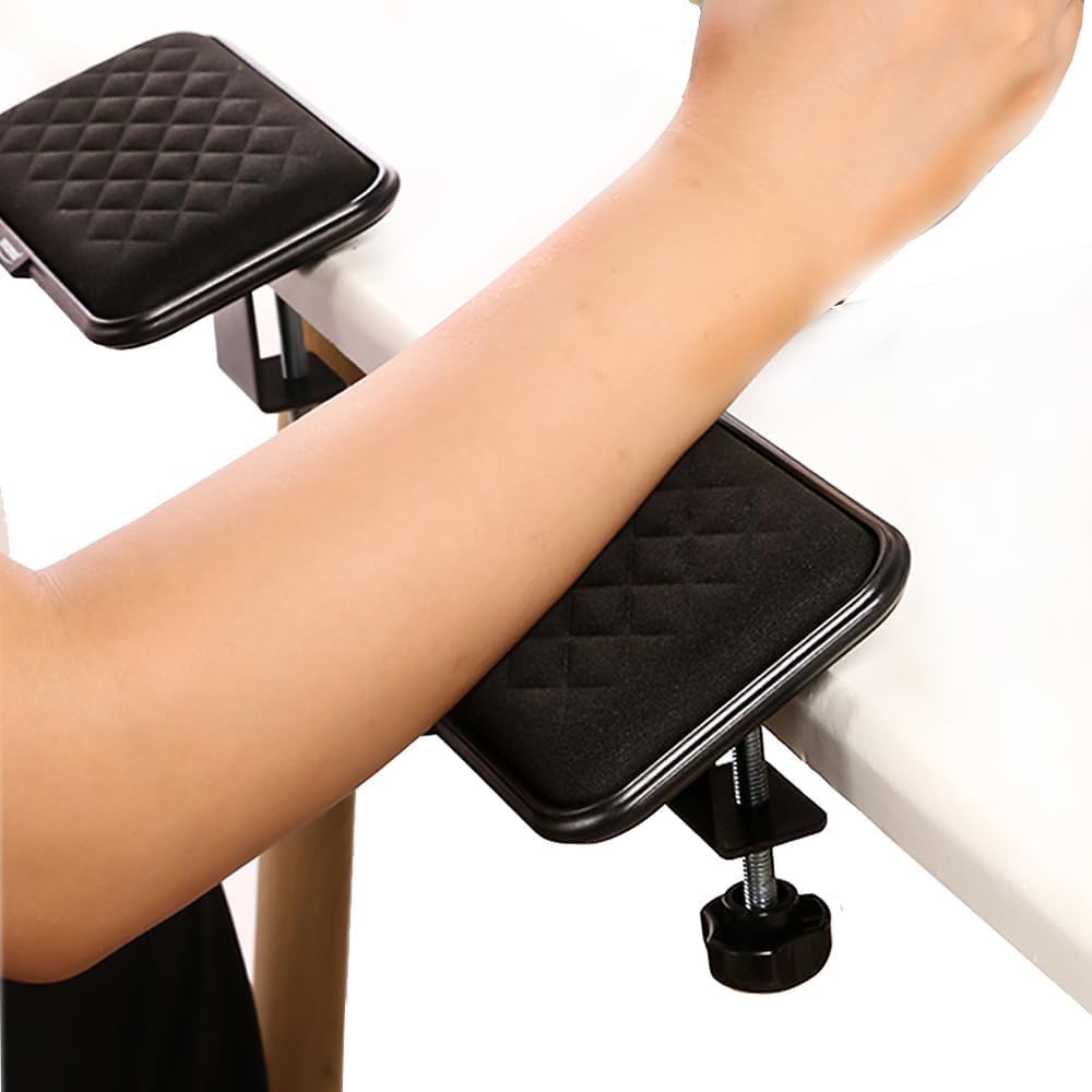 FUGEST Armrest Computer Desk Wrist Bracket Desk Armrest Armrest Cushion Easy To Install Desk Wrist Rest 90 Degree Foldable Reduces Fatigue Ergonomic