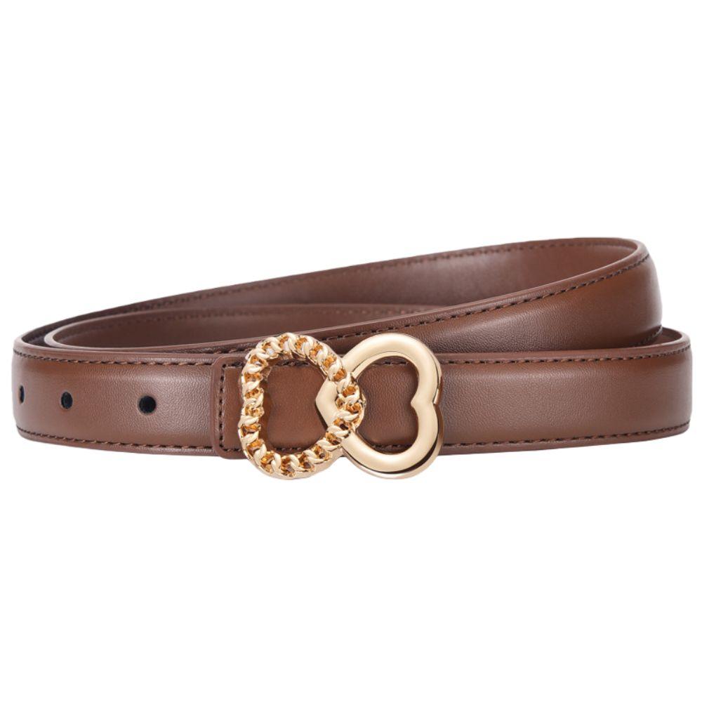 YK2 Heart-shaped Buckle Belt Rose Gold Waist Belt Fashion Women s Waistband  For Lady Girl 95CM коричневый