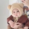 Warm Knitted Hat Windproof Beanie Hat New Ear Protection Hat  for 1-2Y