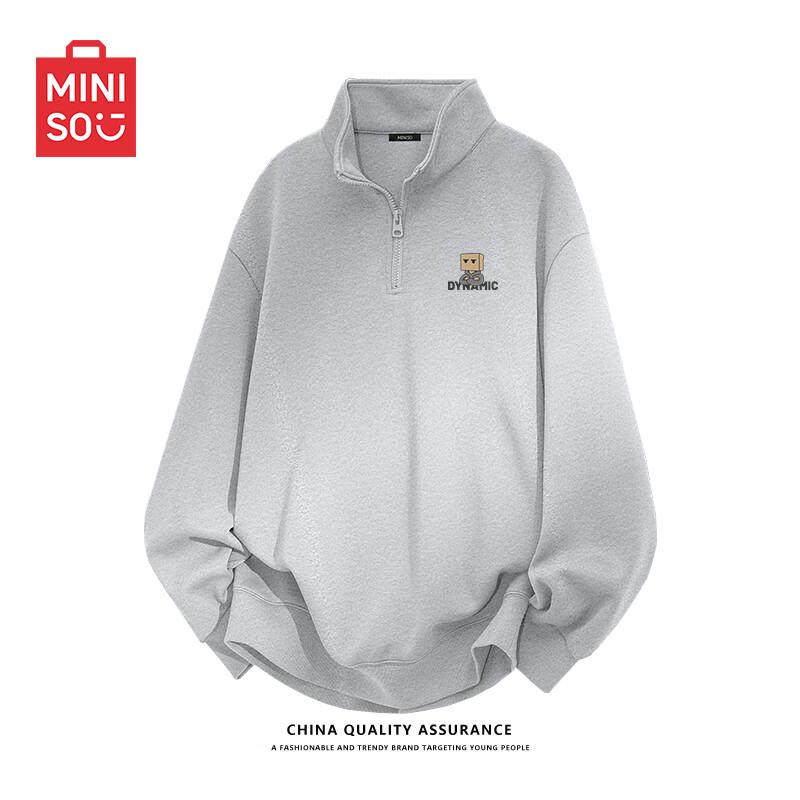 

Miniso Men s Stand-Collar Half-Zip Box Hero Graphic Sweatshirt XL