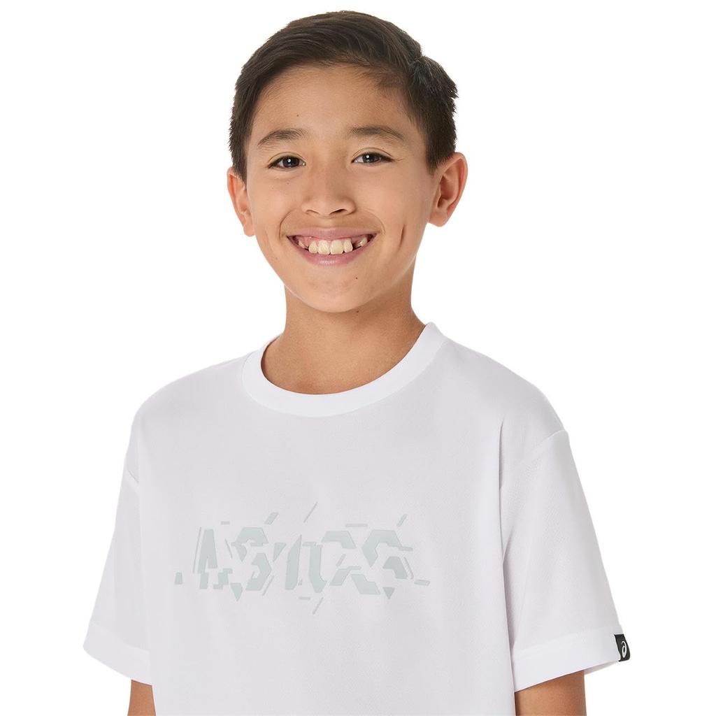 Basketball Wear Junior Practice Short Sleeve Shirt 2064A090 Unisex Children 100 140 [Asics] (Brilliant White)