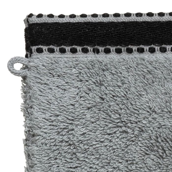 Gants de toilette - Joia - 100% coton - 15 x 21 cm - Lot de 2 gris foncé