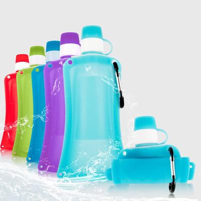 Outdoor Camping Silicone Water Bag Foldable 500ml Large Capacity Sports Biking Mountain Climbing Drinking Bag Silicone Water Bottle