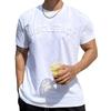 Herren Sport-T-Shirt mit geprägtem Stahlstempel und eng anliegenden Bündchen - Schweres Kurzarm-T-Shirt für Laufen, Fitness, Gewichtheben