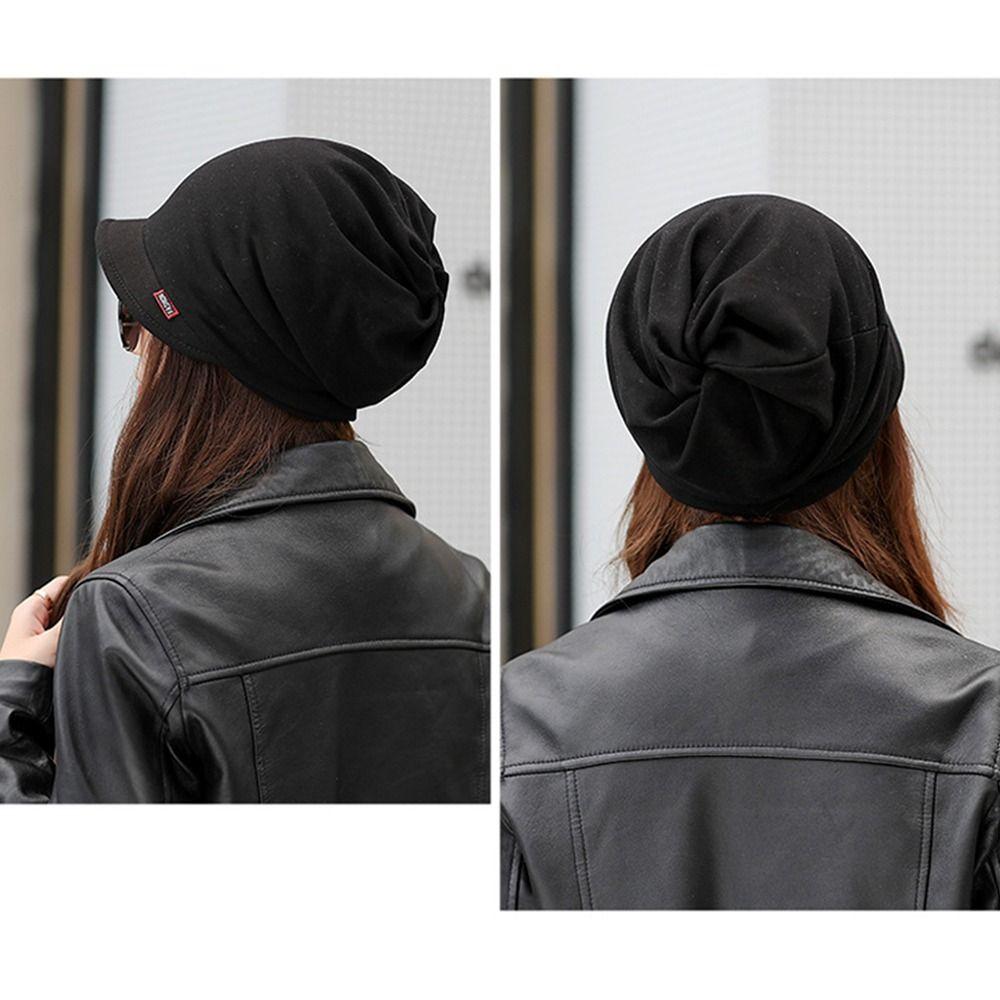 Solid Color Head Wrap Cap Windproof Beanie Scarf New Fashion Turban Hat  for Outdoor