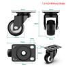 Swivel Caster Wheels No Noise,Set of 4 Heavy Duty-Swivel Casters,Non Marking Black Castor Wheels for Cart Furniture Workbench