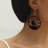 Simple & Stylish Halloween Dark Series: Creative Acrylic Hollow Cat Earrings