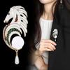 Horse Pearls Brooch Rhinestones Embellished Alloy Accessory Stylish Fashion Jewelry Gift