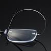 High definition memory ultralight business alloy reading glasses men and women trimmed rimless glasses reading glasses anti-blue light mirror metal