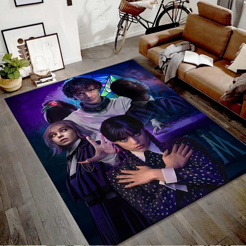 1pc Addams Family Wednesday5 Design Printed Area Rug Carpet for Bedroom Living Room Home Decor Rugs Mat Non Slip Mat Rug for Bedside