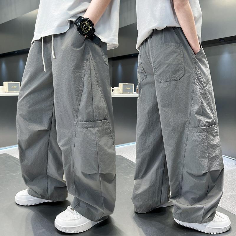 Kinder Sommer Dünne Anti-Mücken-Hose für Jungen Leichte Atmungsaktive Baumwollhose Kinder Locker Gerade Cargohose Jogginghose