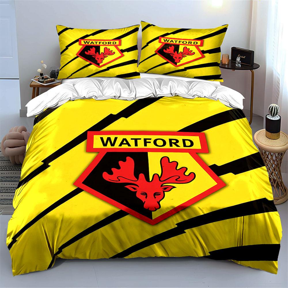 "Watford Logo Bedding Set" Bedding Duvet Cover Set Duvet Cover Pillowcases (1 * Duvet Cover 2 * Pillowcases, Without Duvet Insert)