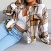 Autumn and Winter Plaid Lantern Long Sleeve Tweed Jacket