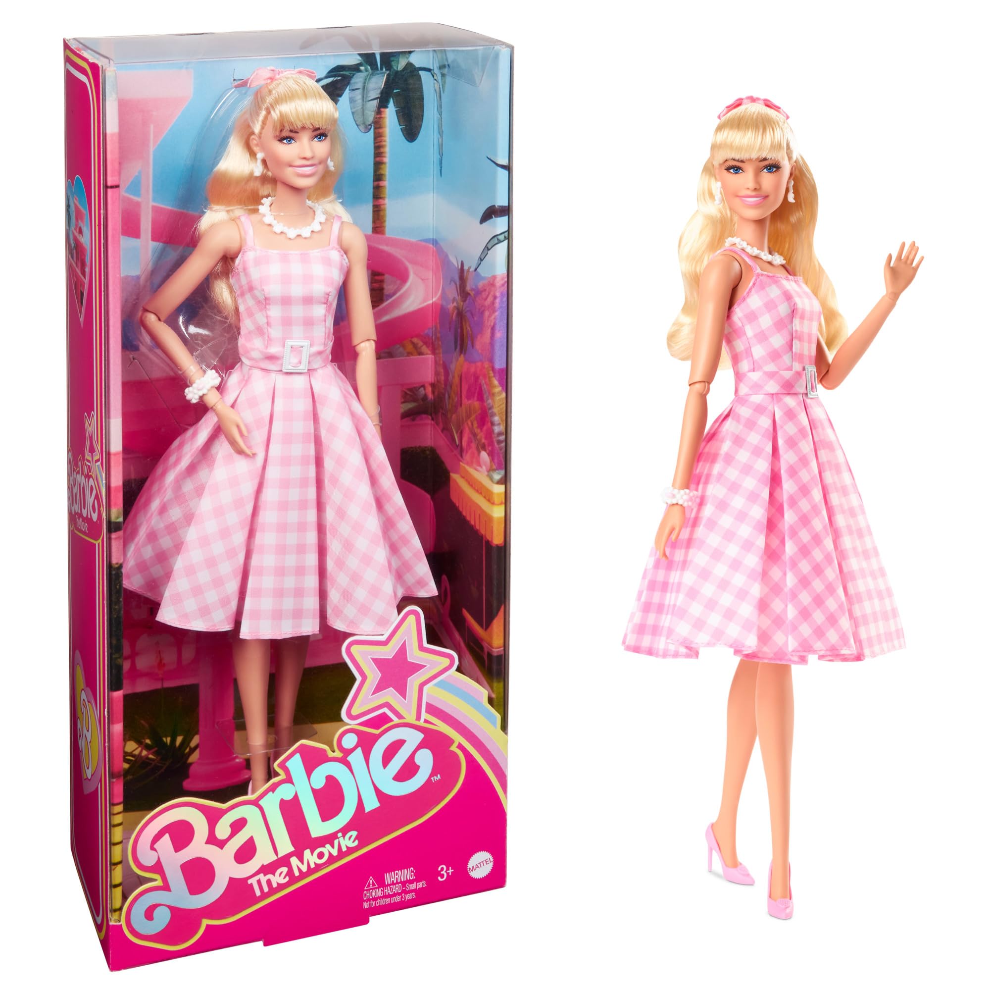 

Mattel Платье в клетку для куклы Барби для детей от 3 лет Barbie (Кукла для переодевания) (HPJ96) розовый