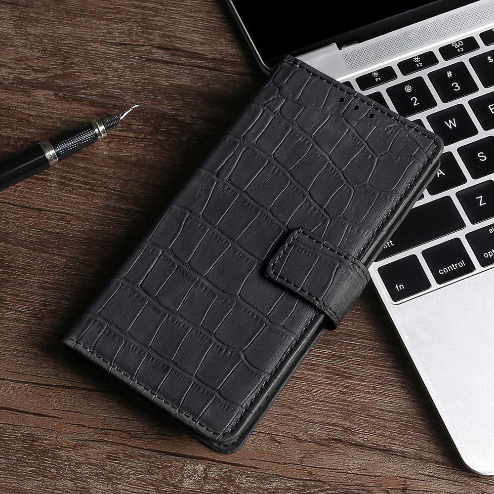 For Google Pixel 7a Crocodile Texture Skin-touch Feeling Phone Case Drop-proof PU Leather Cell Phone Cover with Wallet Stand